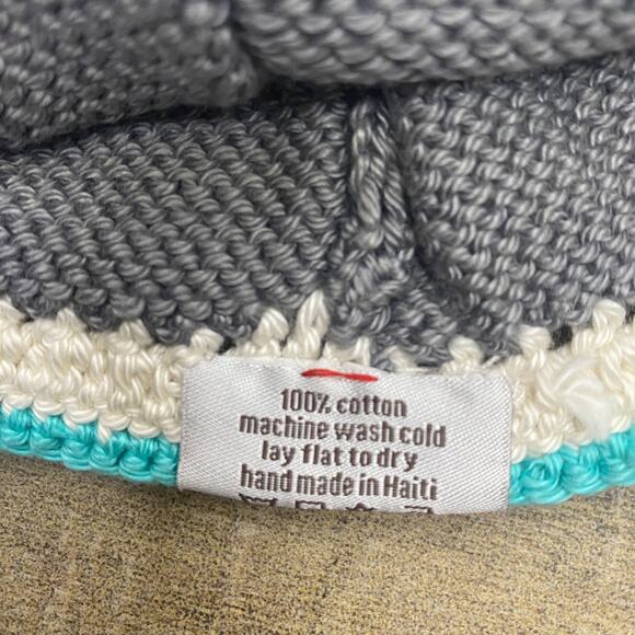 Hand Knit Baby Hat - Haiti Babi 100% Pima Cotton Fair Trade 12-24 Mo Baby Gift - Picture 5 of 6